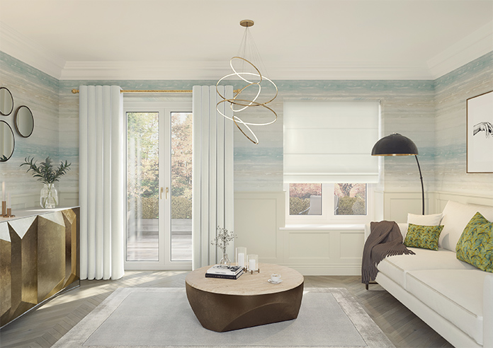 Ultra Luxe Velvet, White Lace - Roman Blind - Image 8
